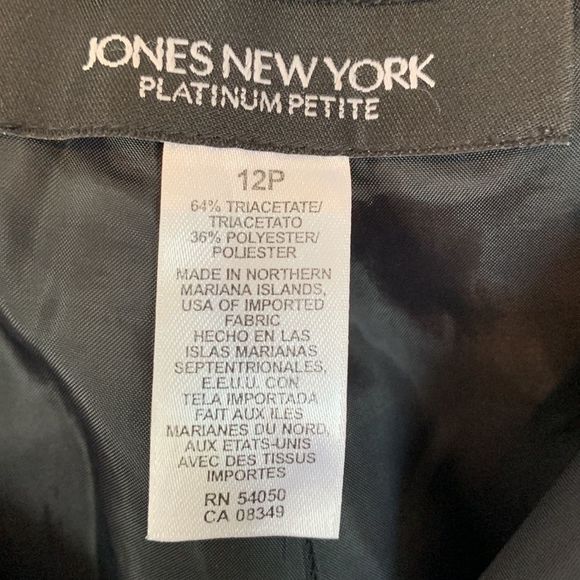 Jones New York Platinum Petit Black Pants Slacks 12P (B-002) - Picture 6 of 8